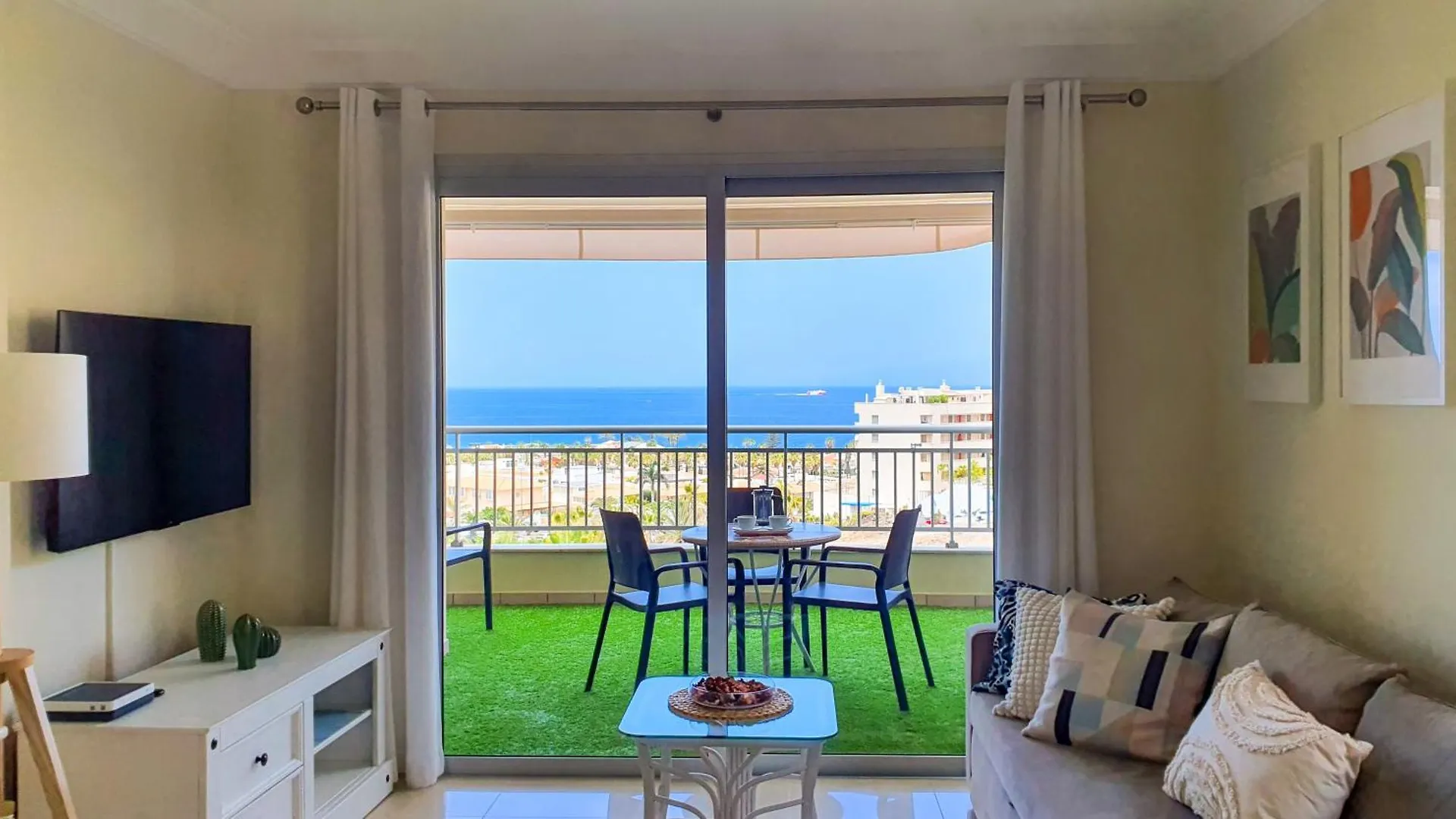 Ocean View & Sunset Palm-Mar, Pool, Parking Daire İspanya